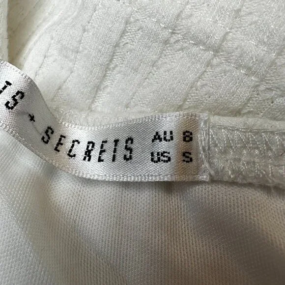 Saints + Secrets White Ribbed Knit Mini Dress Small | Graduation Bachelorette - Picture 6 of 8